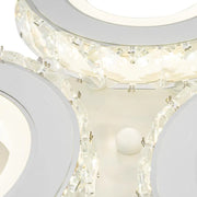 Ecotius LED Chandelier with Remote Control, 72W, Chrome with White, Cold/Warm/Neutral Light, Metal and Crystal, Dimmable, IP.20