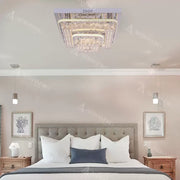 Etan LED Chandelier with Remote Control, 66W, Silver