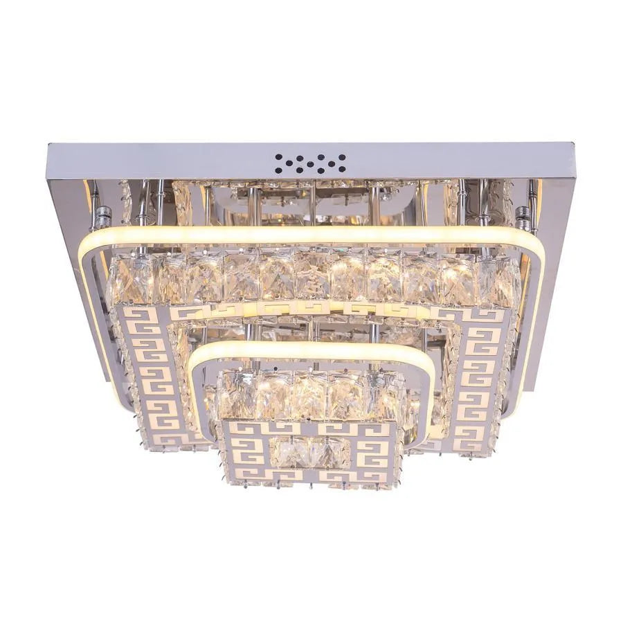 Etan LED Chandelier with Remote Control, 66W, Silver