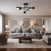 LED chandelier GALIOS 72W, 6 Elements, Cold/Warm/Neutral light, Black