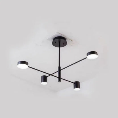 LED chandelier GALIOS 48W, 4 Elements, Cold/Warm/Neutral light, Black