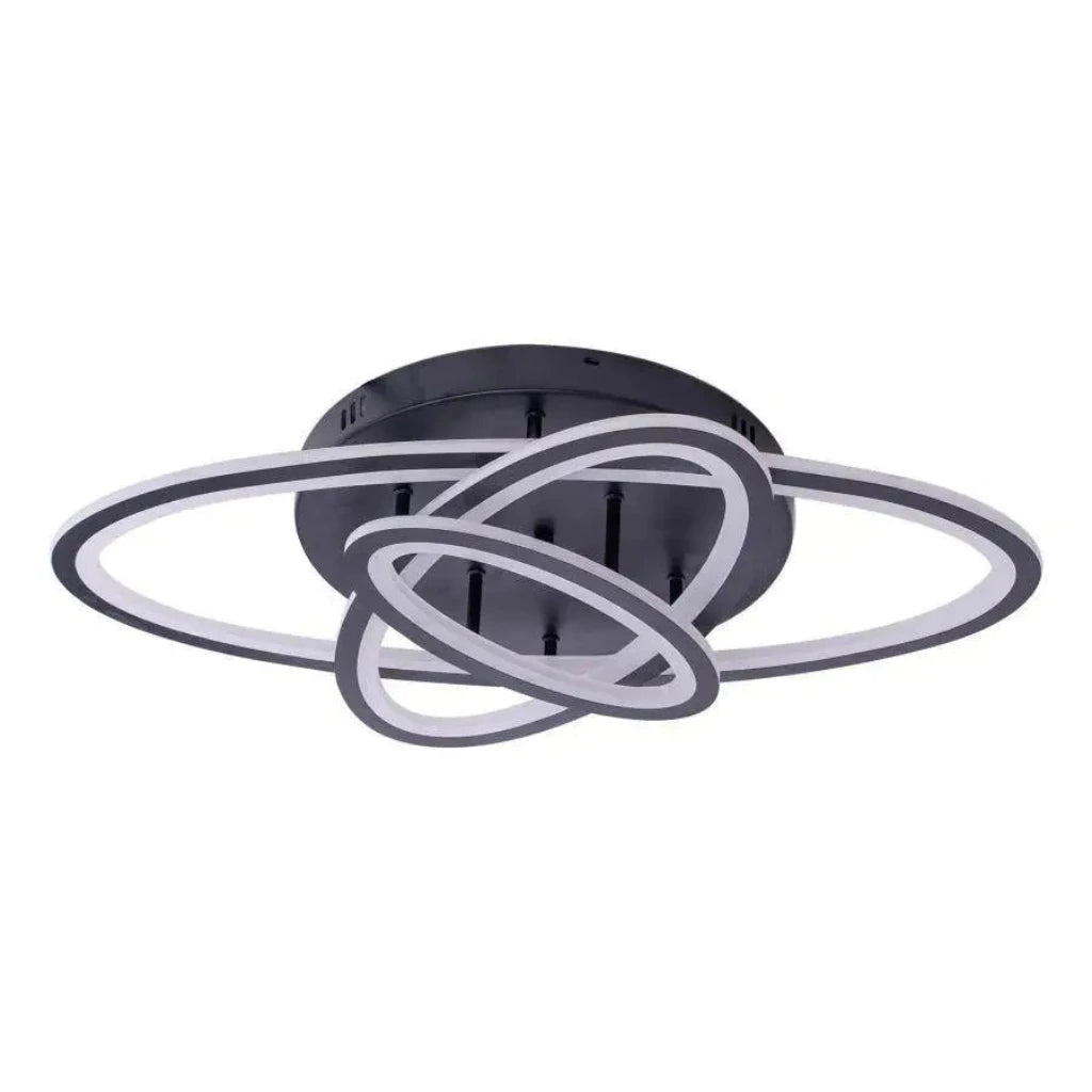 LED chandelier with remote control GENTIANA, 75W, 3 Ellipses, Cold/Warm/Neutral light, Dimmable, Black 