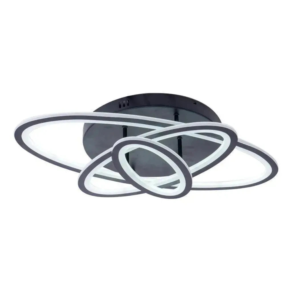 LED chandelier with remote control GENTIANA, 75W, 3 Ellipses, Cold/Warm/Neutral light, Dimmable, Black 