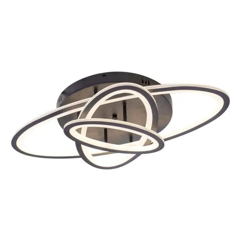 LED chandelier with remote control GENTIANA, 75W, 3 Ellipses, Cold/Warm/Neutral light, Dimmable, Black 