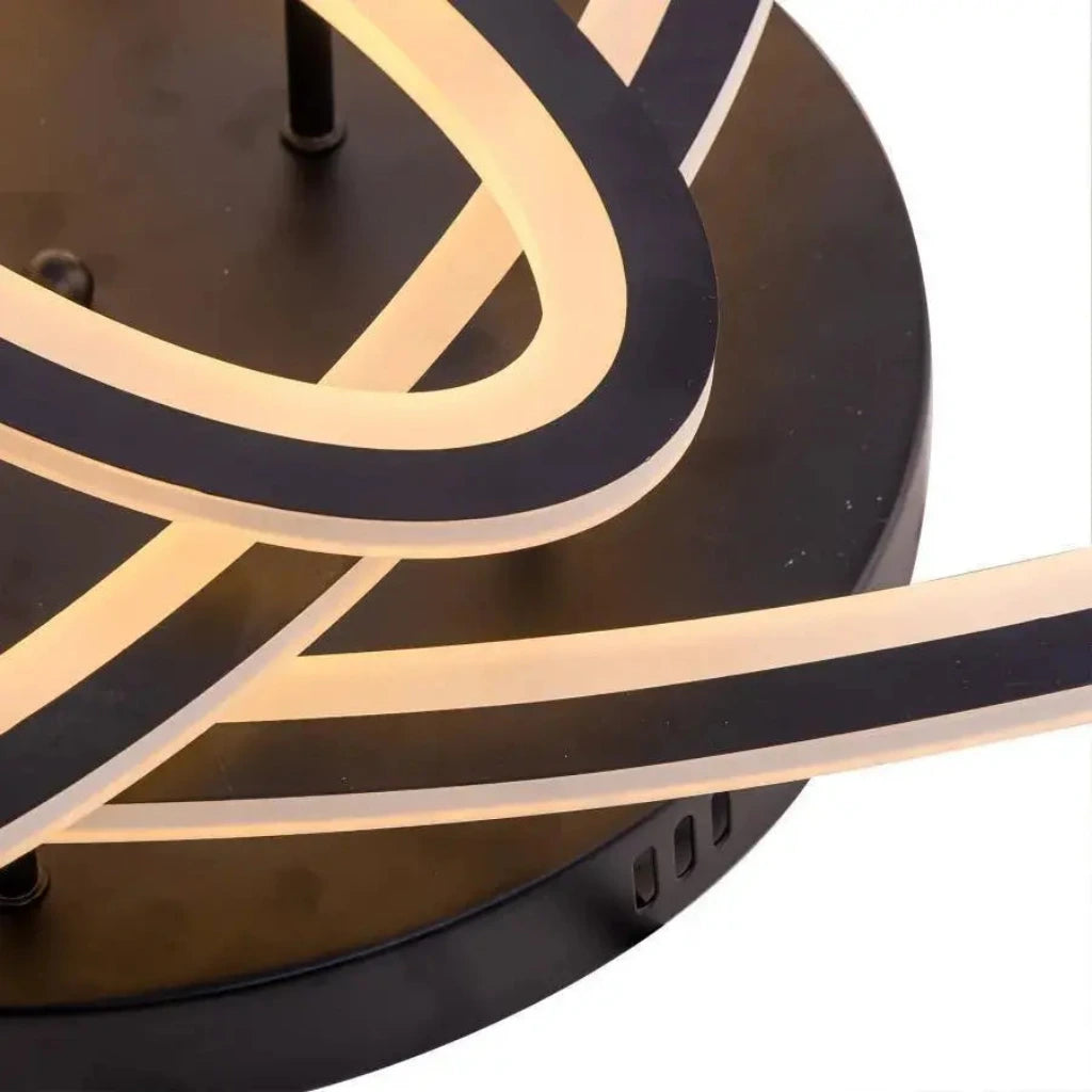 LED chandelier with remote control GENTIANA, 75W, 3 Ellipses, Cold/Warm/Neutral light, Dimmable, Black 