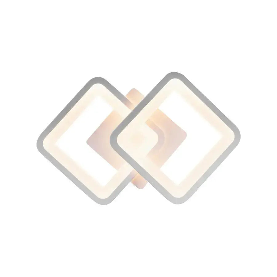 LED chandelier GIANI 26W, 2 Squares, Cold/Warm/Neutral light, White