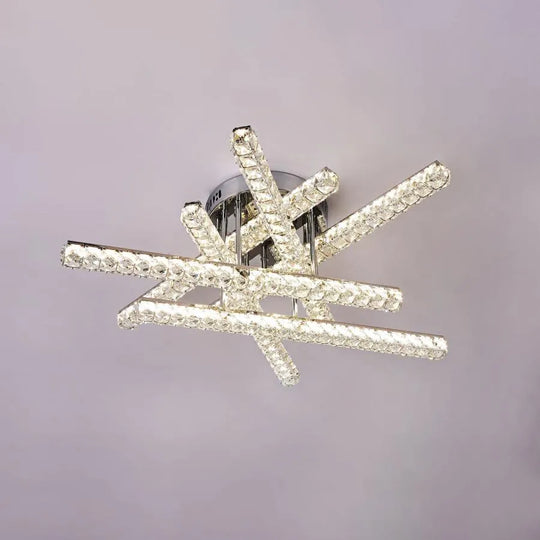 LED chandelier with remote control and crystal GRACIANA 168W, Linear, Cold/Warm/Neutral light, Dimmable, Shiny Chrome Crystal LED Chandeliers Default Title Alessandro Design
