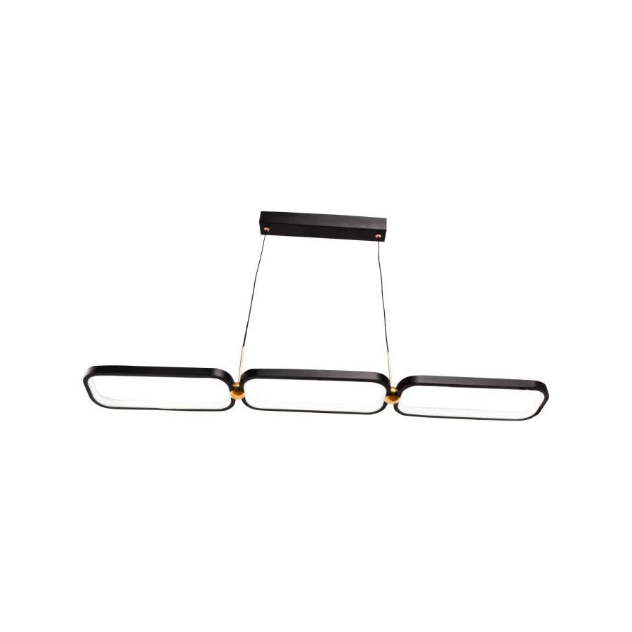 Hansa LED Chandelier with Remote Control, 80W, 2.4GHz, Metal, Black and Gold