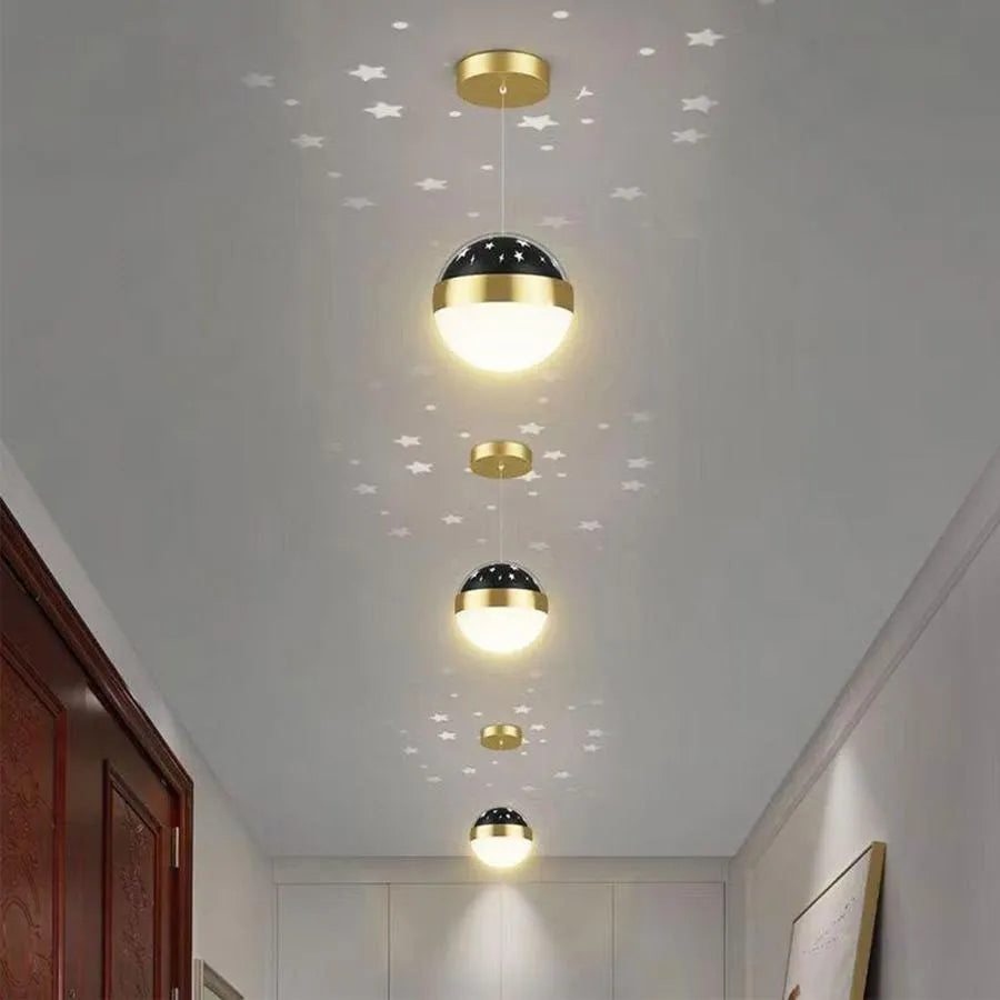 Itrisi LED Chandelier, 9W, Metal, Gold and Black