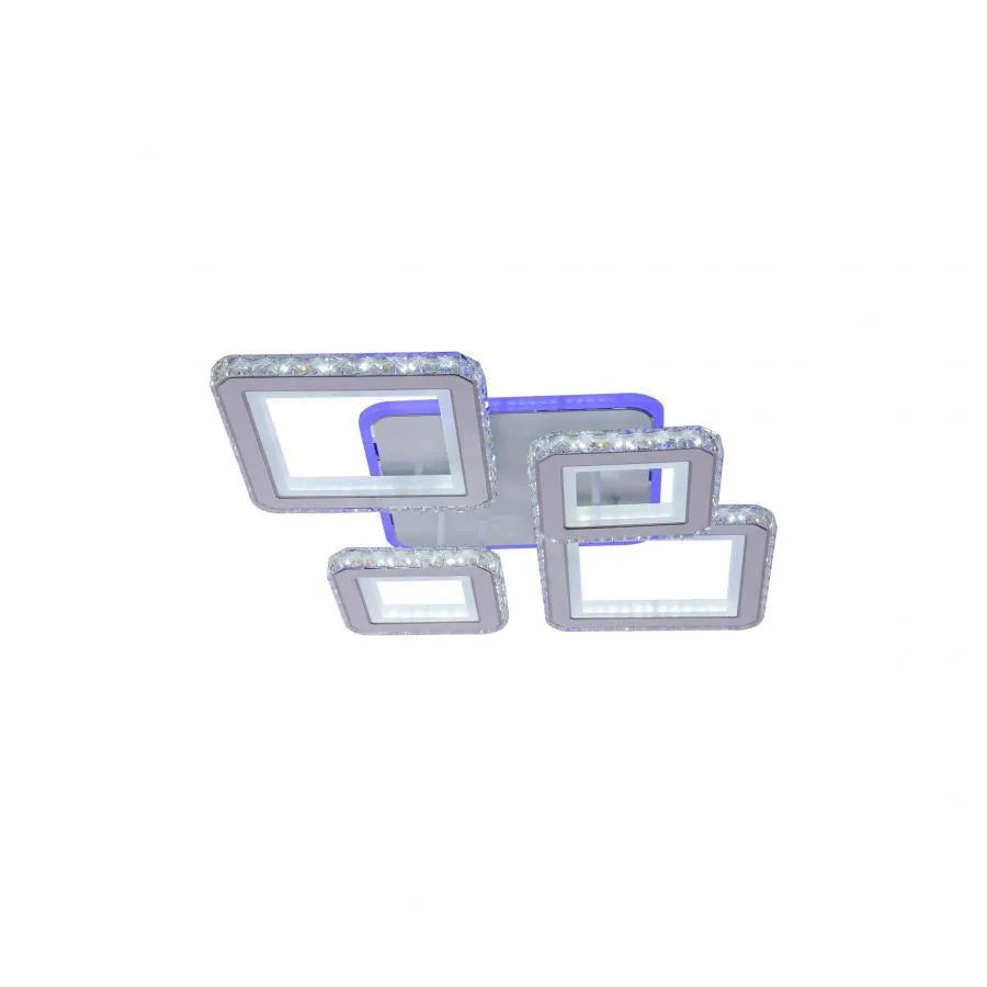 RGB LED Chandelier with remote control QUADRIS, 78W, 4 Squares, Cold/Warm/Neutral light, Dimmable, White