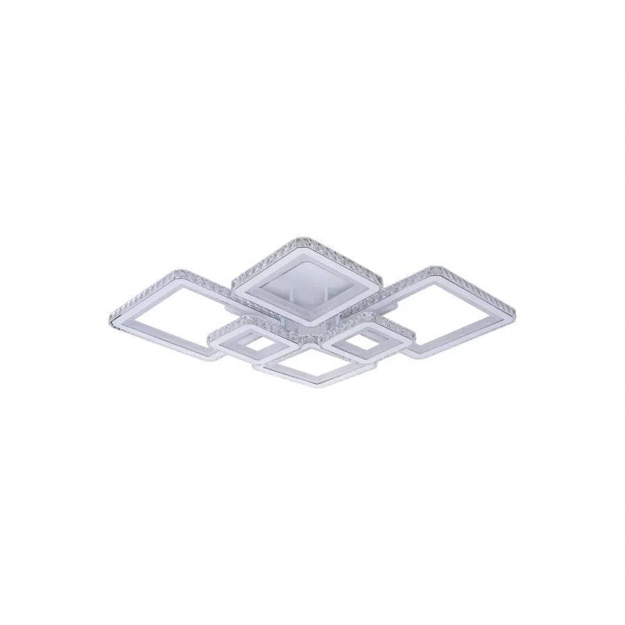 RGB LED Lust with quadris remote control, 240W, 6 squares, cold/hot/neutral light, daisy, white