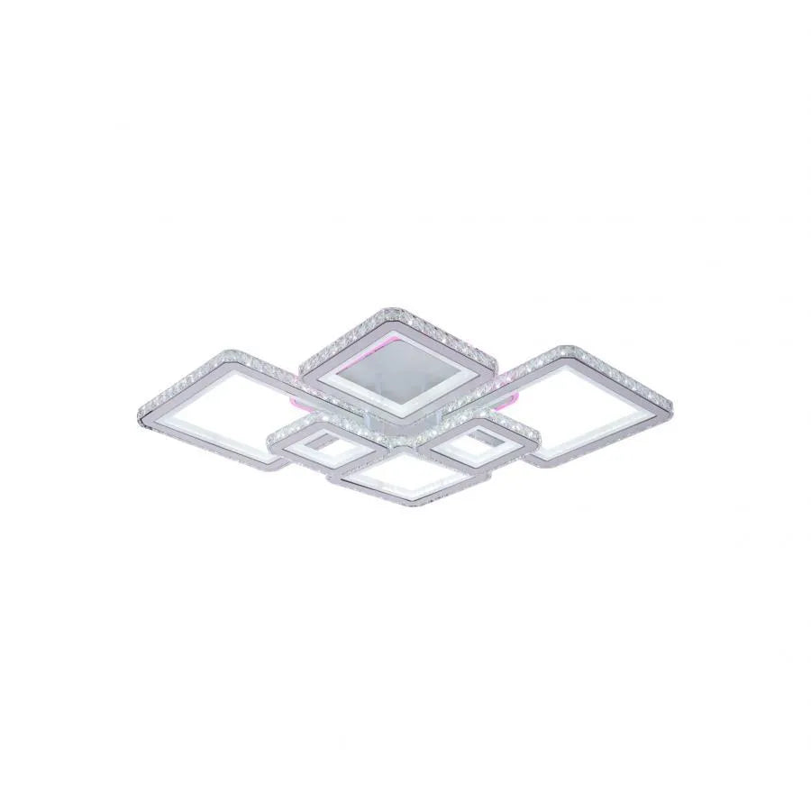 RGB LED Lust with quadris remote control, 240W, 6 squares, cold/hot/neutral light, daisy, white