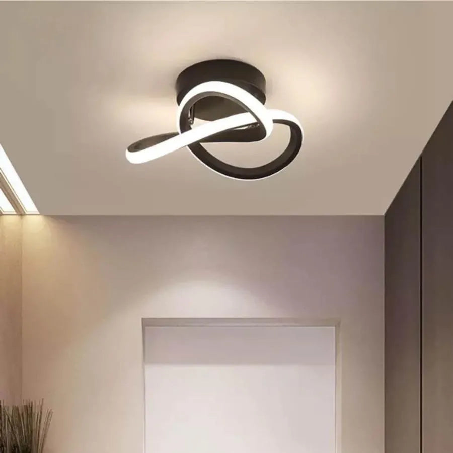 VERTEX Flow LED Chandelier, 24W, Wavy, Cold/Warm/Neutral Light, Black