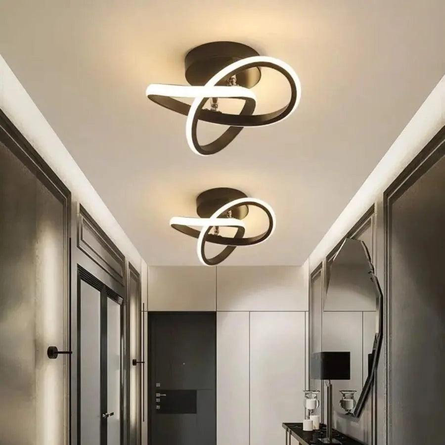 VERTEX Flow LED Chandelier, 24W, Wavy, Cold/Warm/Neutral Light, Black
