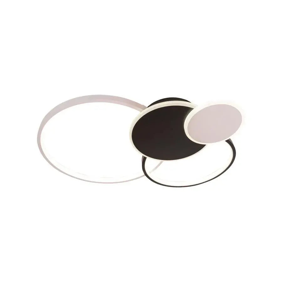 Libra LED Chandelier with Remote Control, 120W, White with Black, Acrylic, Dimmable