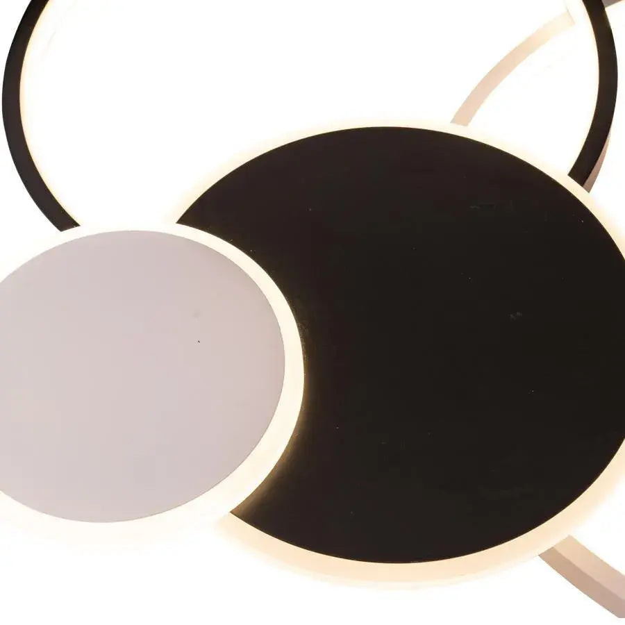Libra LED Chandelier with Remote Control, 120W, White with Black, Acrylic, Dimmable