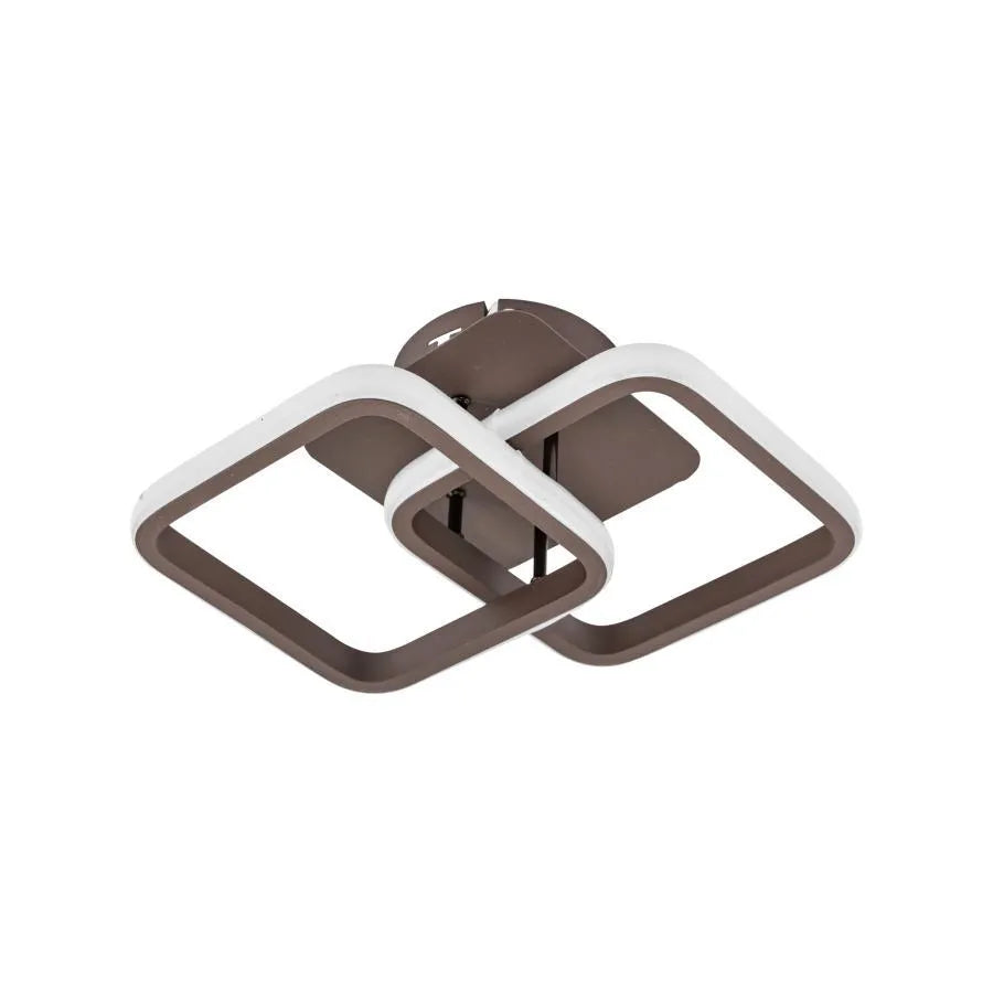 Lilia LED Chandelier, 24W, Square, Brown, Acrylic, Cold/Warm/Neutral Light