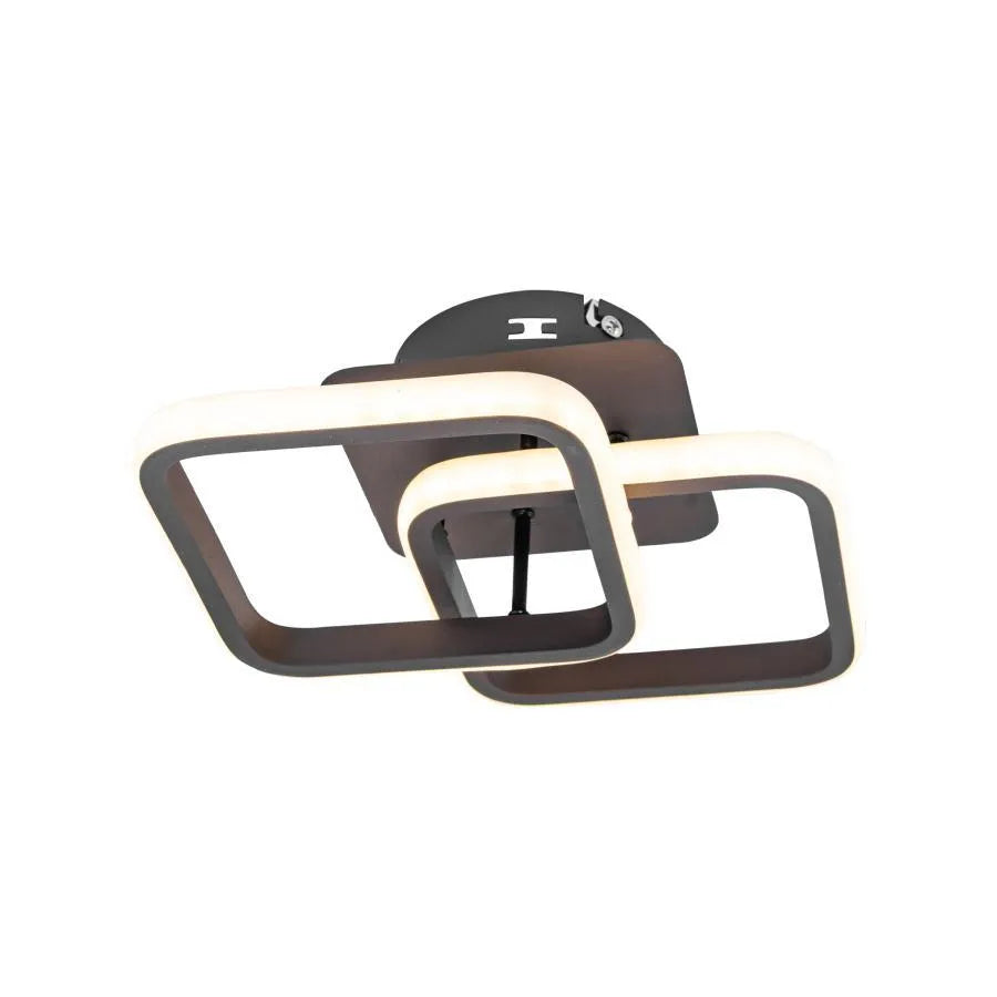Lilia LED Chandelier, 24W, Square, Brown, Acrylic, Cold/Warm/Neutral Light