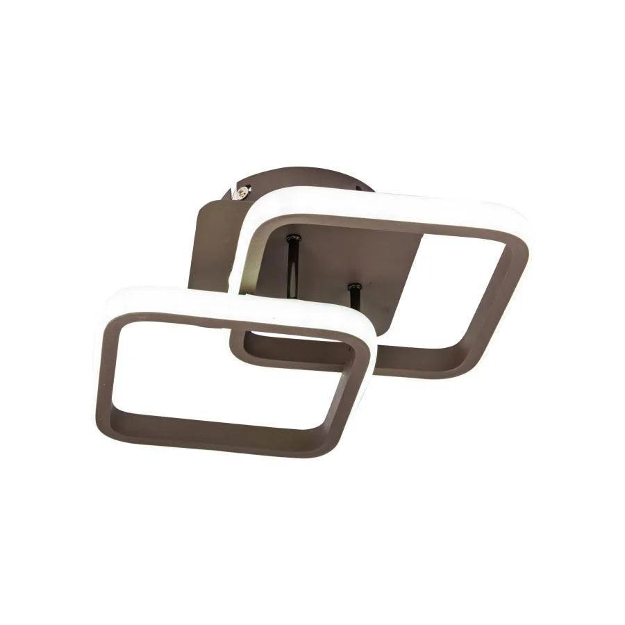 Lilia LED Chandelier, 24W, Square, Brown, Acrylic, Cold/Warm/Neutral Light
