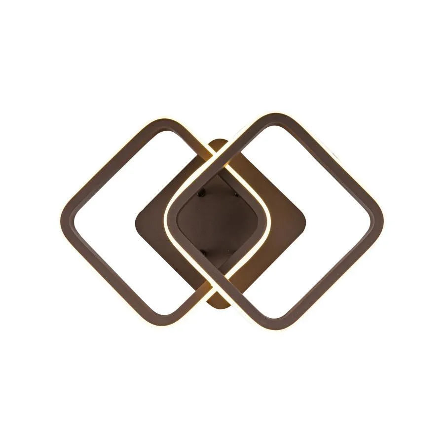 Lilia LED Chandelier, 24W, Square, Brown, Acrylic, Cold/Warm/Neutral Light