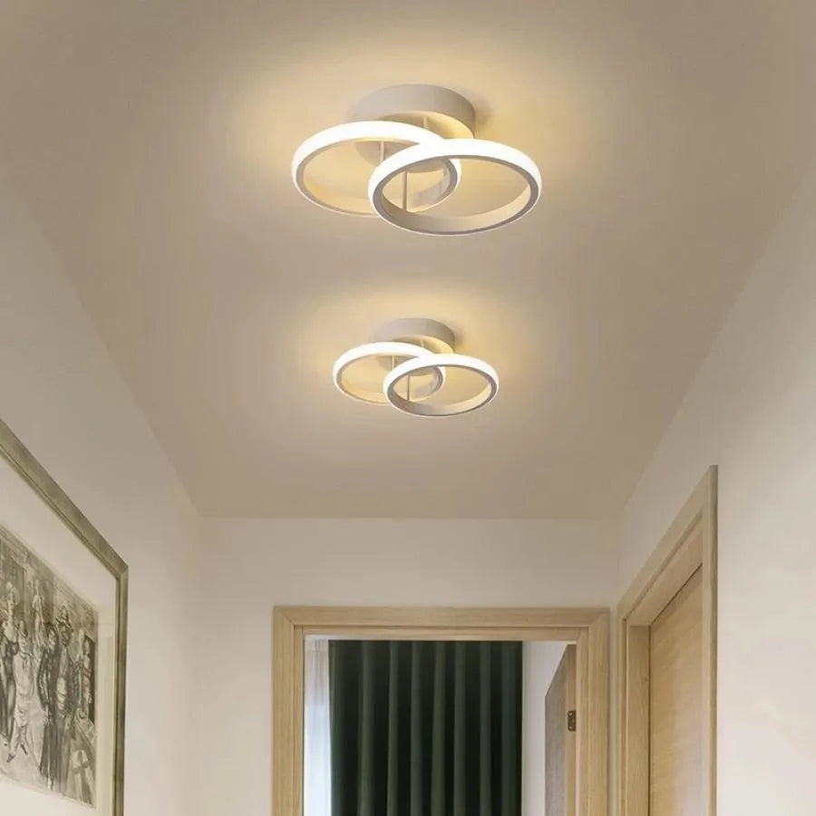 VERTEX Circula LED Chandelier Overlapping Circles, 44W, 2 Circles, Cold/Warm/Neutral Light, White