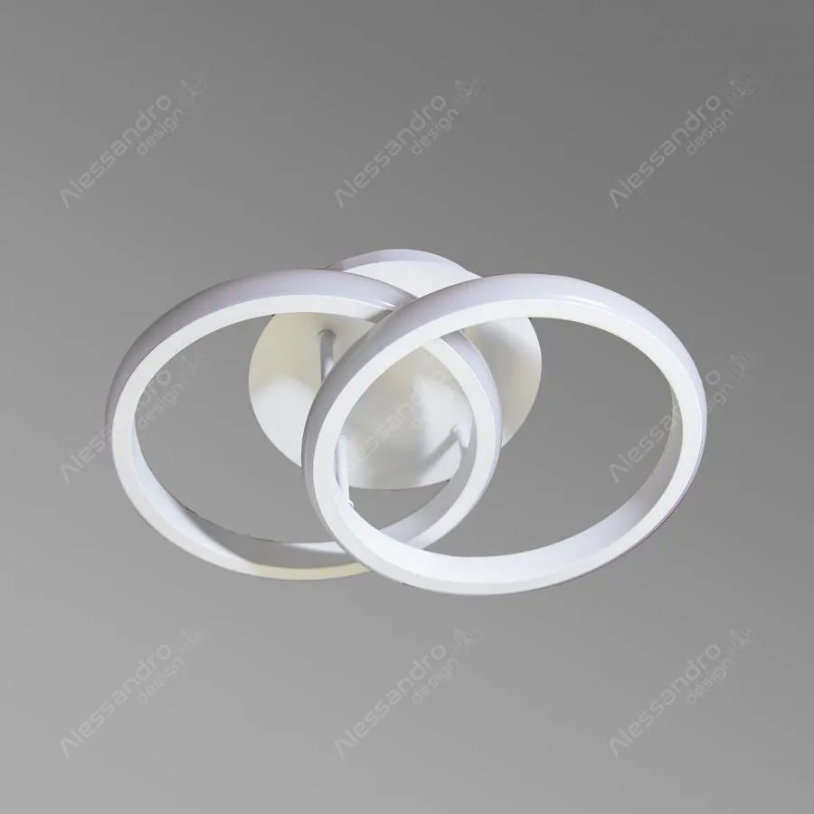 VERTEX Circula LED Chandelier Overlapping Circles, 44W, 2 Circles, Cold/Warm/Neutral Light, White