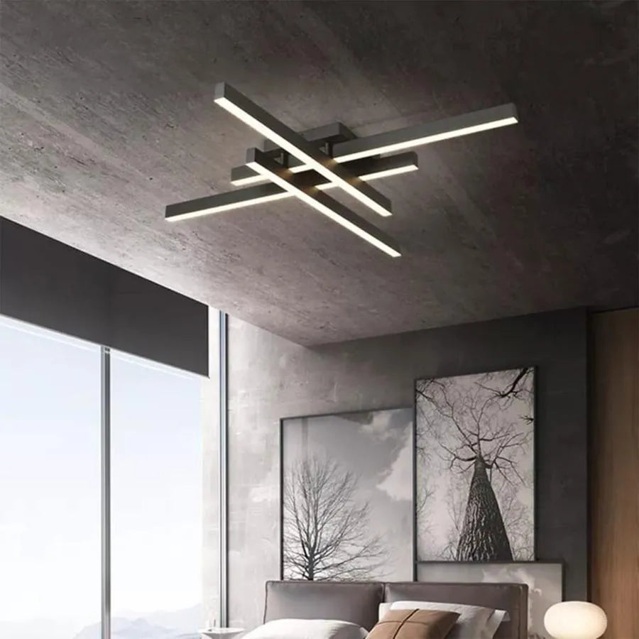 Masha LED Chandelier with Remote Control 80W, Acrylic and Metal, Black 