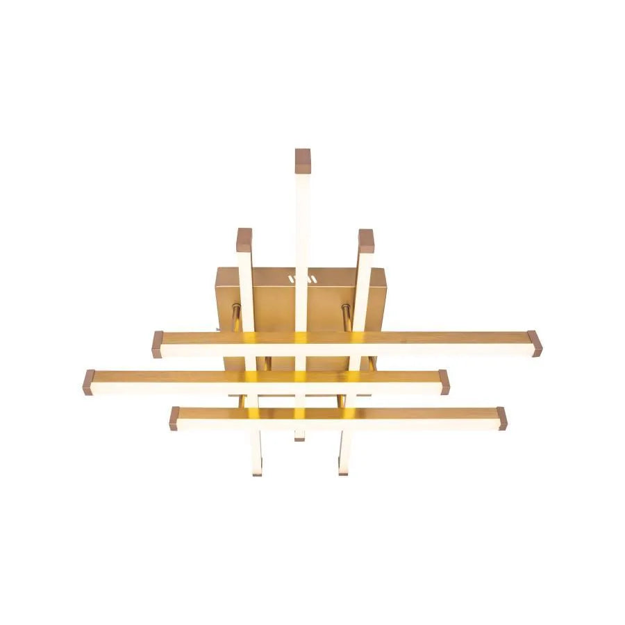 Matrix LED Chandelier with Remote Control, 120W, Dimmable, Acrylic, Gold
