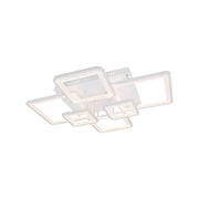 LED chandelier with remote control, ella, 6 squares, 124w, cold/hot/neutral light, unstable, white