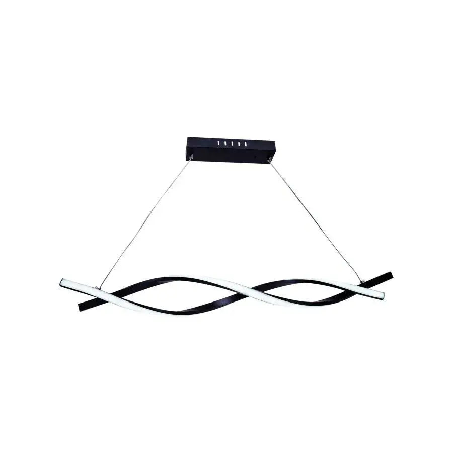 LED Pendant Chandelier with Remote Control FLUX, 80W, Adjustable Height, Cold/Warm/Neutral Light, Dimmable, Black