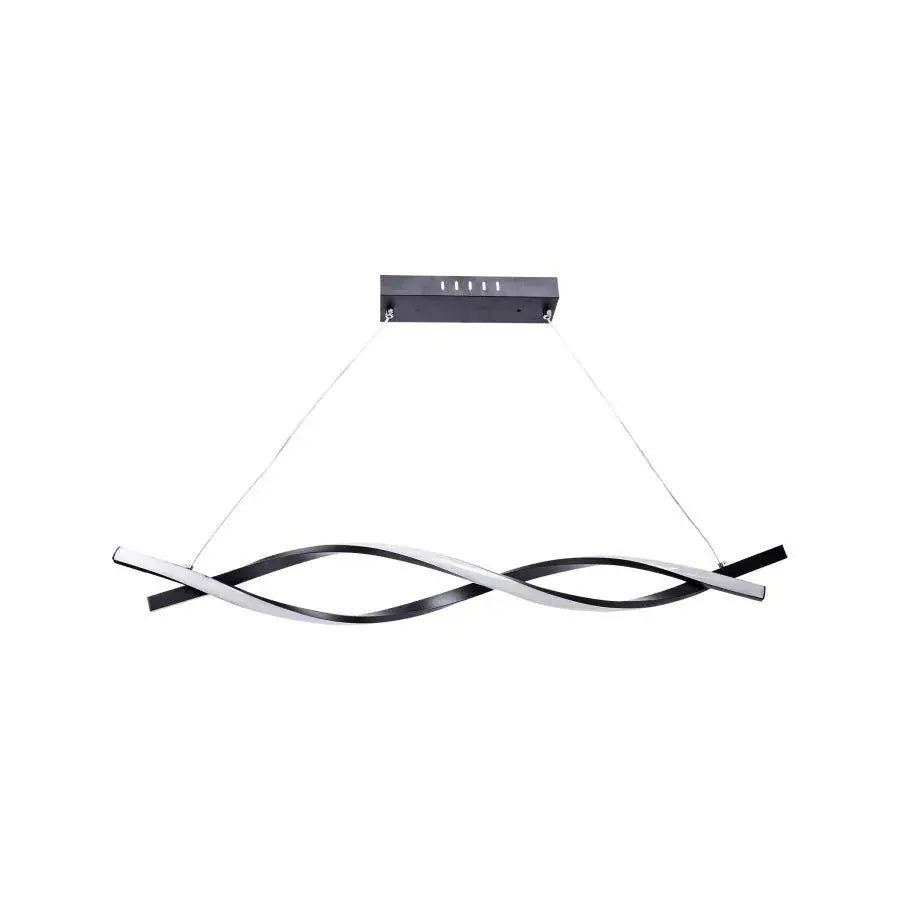 LED Pendant Chandelier with Remote Control FLUX, 80W, Adjustable Height, Cold/Warm/Neutral Light, Dimmable, Black