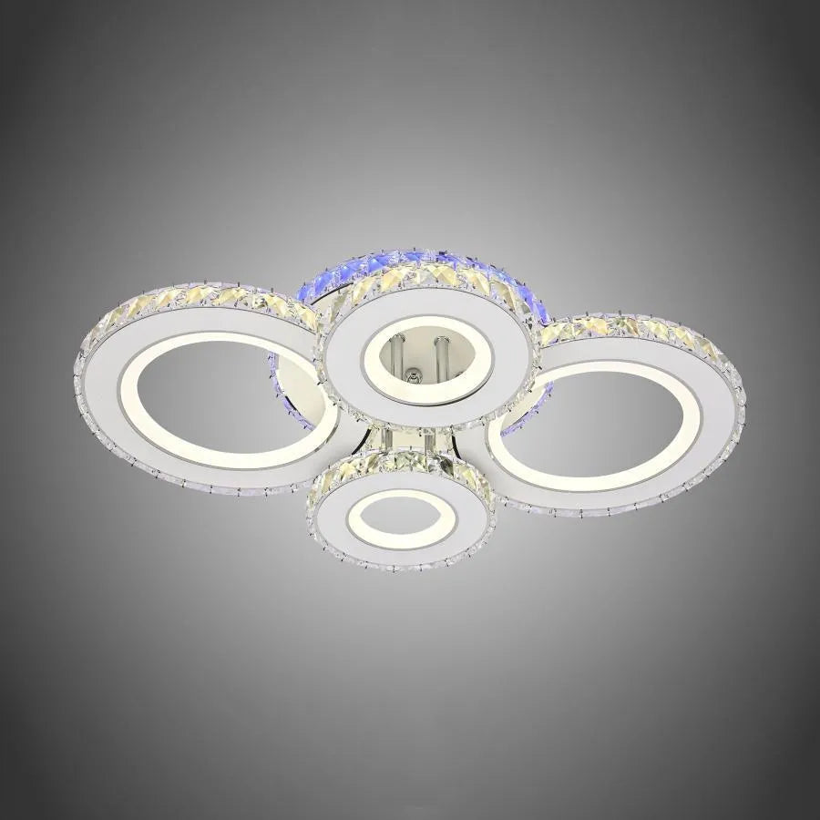 Natara RGB LED Chandelier with Remote Control, 136W, White, RGB 