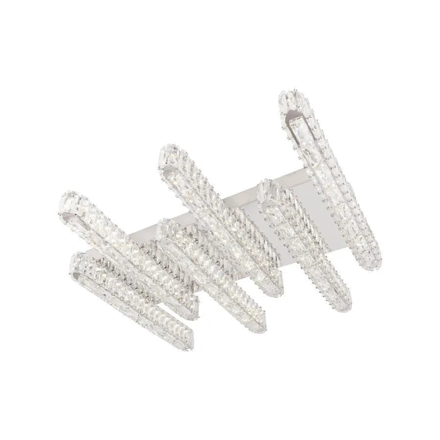LED Chandelier PRISCILA, with Remote Control, 216W, Crystal, Glossy Chrome, Dimmable, Warm/Cold/Neutral Light