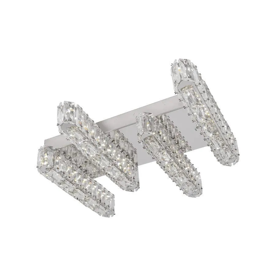 LED Chandelier PRISCILA, with Remote Control, 80W, Crystal, Glossy Chrome, Dimmable, Warm/Cold/Neutral Light