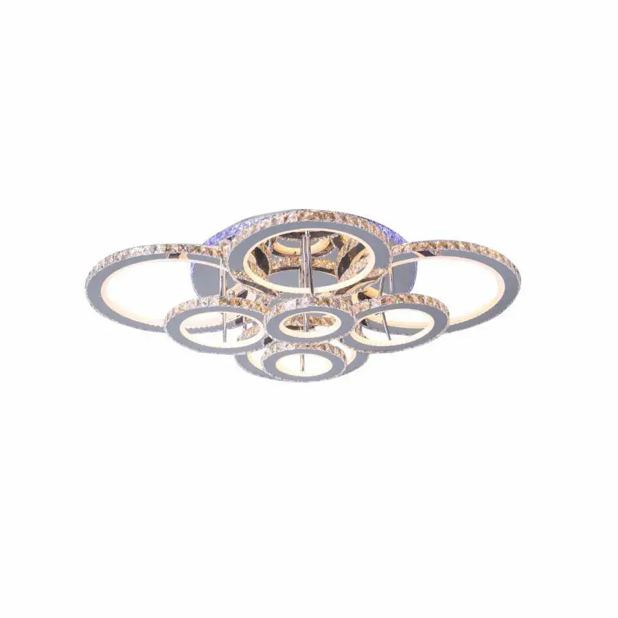 RGB Crystal LED Chandelier with Remote Control Lia 182W Dimmable White Silver
