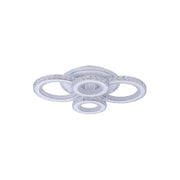 NOVA Rotonda LED Chandelier with Crystals, 4 Light Sources, RGB, with Remote Control, 68W, White &amp; Stainless Steel