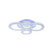 NOVA Rotonda LED Chandelier with Crystals, 4 Light Sources, RGB, with Remote Control, 68W, White &amp; Stainless Steel