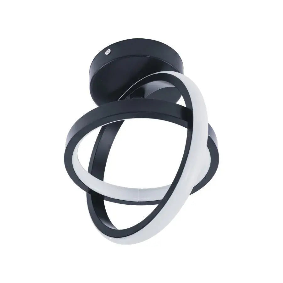 VERTEX Gyro LED Chandelier Crossed Circles, 42W, 2 Circles, Cold/Warm/Neutral Light, Black