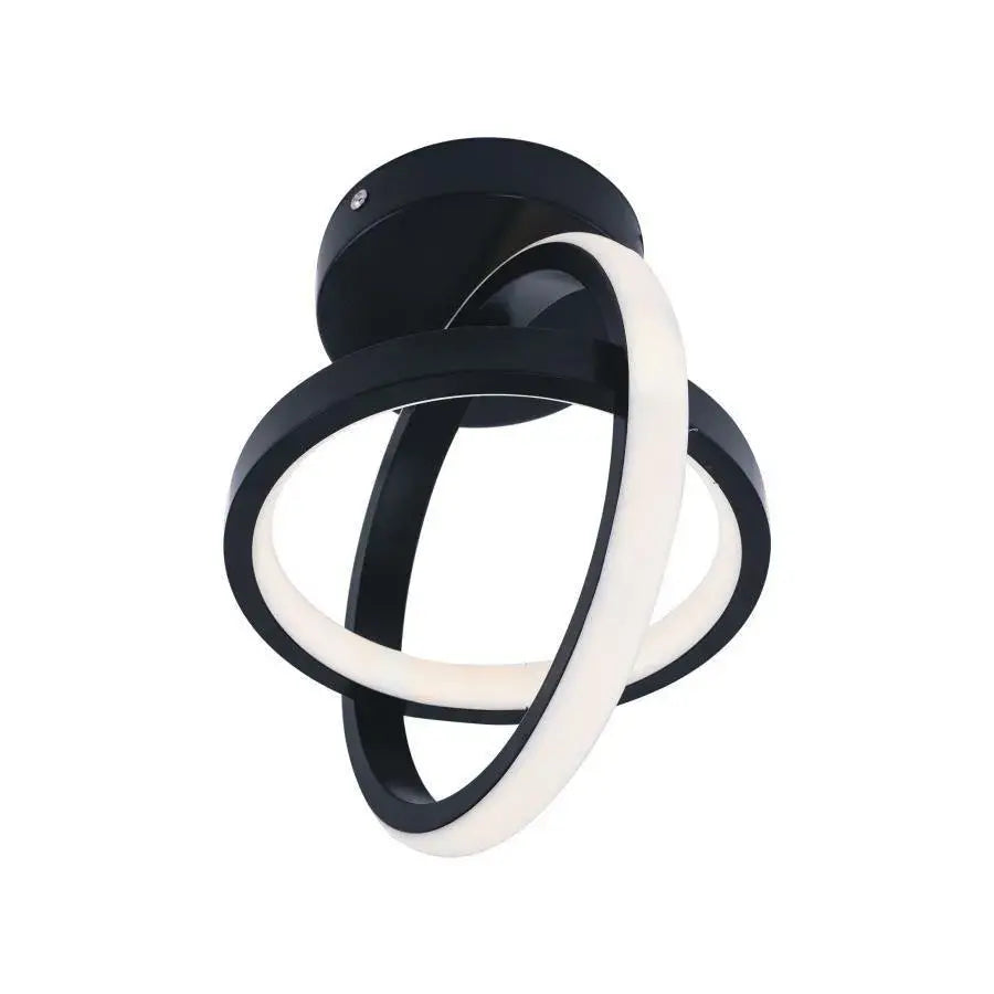 VERTEX Gyro LED Chandelier Crossed Circles, 42W, 2 Circles, Cold/Warm/Neutral Light, Black