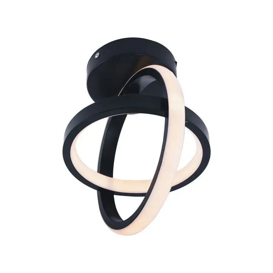 VERTEX Gyro LED Chandelier Crossed Circles, 42W, 2 Circles, Cold/Warm/Neutral Light, Black