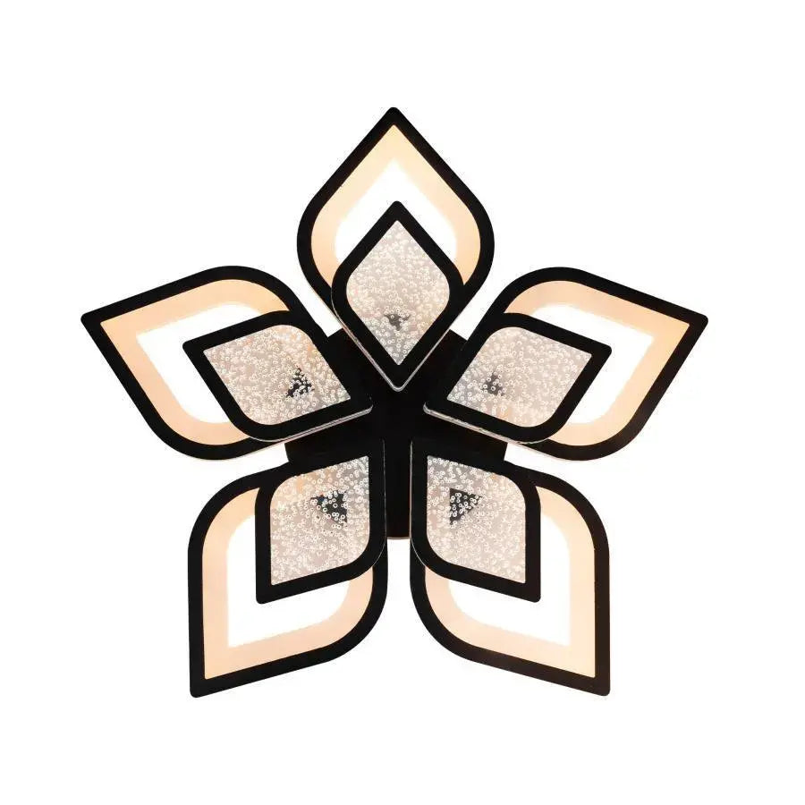 LED chandelier with Dalia remote control, 170W, 5 petals, cold/hot/neutral light, unstable, black