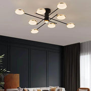 LED Chandelier with Remote Control Abena 154W, Gold Black 