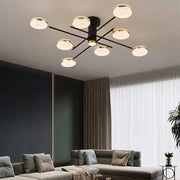 LED Chandelier with Remote Control Abena 154W, Gold Black 