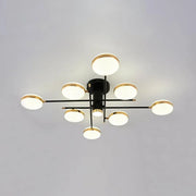 LED Chandelier with Remote Control Abena 154W, Gold Black 