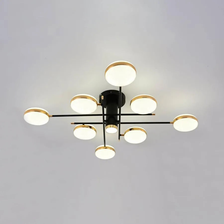 LED Chandelier with Remote Control Abena 154W, Gold Black 