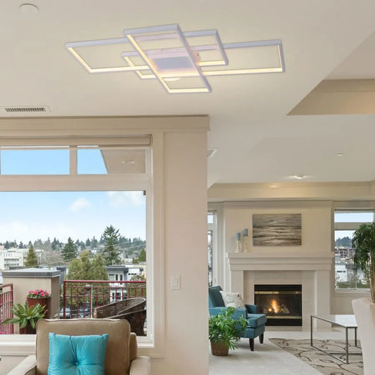 LED chandelier with remote control LANDEN 184W, 3 Elements, Cold/Warm/Neutral light, Dimmable, White