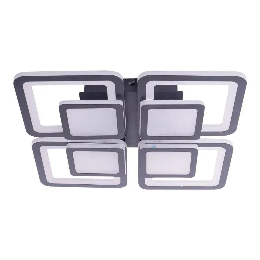 LED Chandelier with Remote Control SUSAN, 77W, 4 Squares, Cold/Warm/Neutral Light, Dimmable, Black