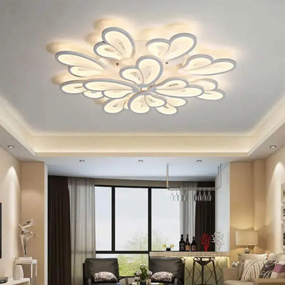 LED chandelier with remote control BLOSSOM 143W, 12 Petals, Cold/Warm/Neutral light, Dimmable, White