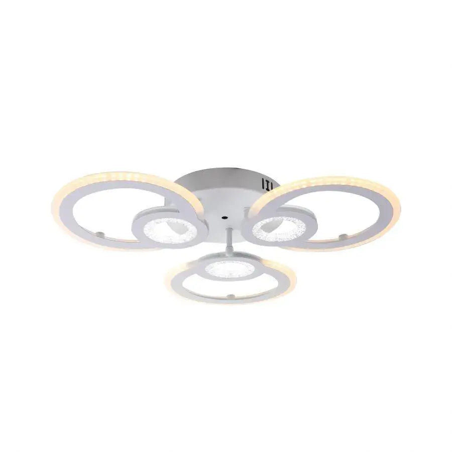 LED chandelier with remote control KADE, 80W, 3 Circles, Cold/Warm/Neutral light, Dimmable, White
