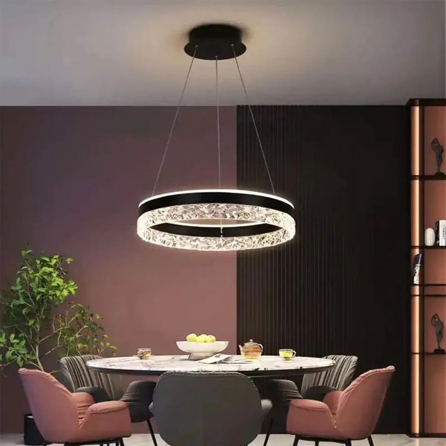 LED Chandelier with Remote Control Brinda 124W Black